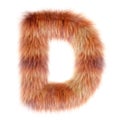 3d Fox cartoon funny creative fur letter D