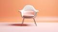 Minimalist Chair Illustration On Pink Background