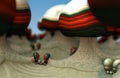 3D Fractal - Fairy Another World Hat Mushroom Forest 3D Rendering Fantasy Background Royalty Free Stock Photo