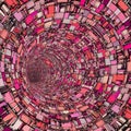 3d fragment techno tile tunnel pipe in pink Royalty Free Stock Photo