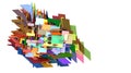 Fragmented multiple color abstract sharp shape