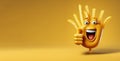 3d french fries giving thumbs up.