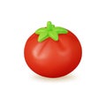 3d Fresh Vegetable Whole Red Tomato Concept Cartoon Style. Vector Royalty Free Stock Photo