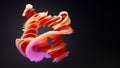 3d frilly abstract organic coral-like structure in darkness
