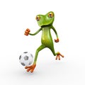 3d frog football soccer ball kick
