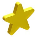 Yellow translucent star #3 golden isolated