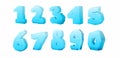 3d frozen font number collection set