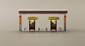 3D fuel service stations mock up designed at night scene