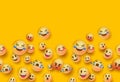 3D fun emoji icon seamless pattern background Royalty Free Stock Photo