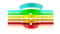 3D funnel with five colored tape