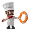 3d Funny cartoon Italian pizza chef character comes to the rescue Royalty Free Stock Photo