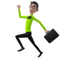 3d funny character, cartoon sympathetic looking business man