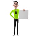 3d funny character, cartoon sympathetic looking business man Royalty Free Stock Photo