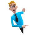 3d funny character, cartoon sympathetic looking business man Royalty Free Stock Photo