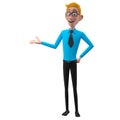 3d funny character, cartoon sympathetic looking business man Royalty Free Stock Photo