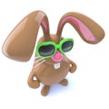 3d Funny chocolate Easter bunny rabbit with hands on hips
