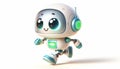 3D funny little robot cartoon illustration Royalty Free Stock Photo