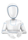 3D Humanoid robot pointing down Royalty Free Stock Photo