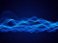 3D futuristic background with flowing particles. Data science