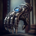 3D Futuristic Gauntlet, Enhanced by Bold Black and Blue Colors - Armor of the Future - Power at Your Fingertips
