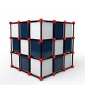 3d futuristic tech cube structure