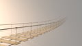 3D Fuzzy on hanging bridge vanishing in fog.