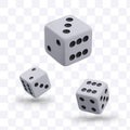 3D gamble game cubes in different positions and sizes Royalty Free Stock Photo