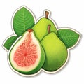 2d Game Art Sticker: Fig Leaves, Pomegranates, Green Figs