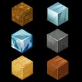3D Game block Isometric Cubes Set elements