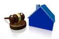 3D gavel - house sale concept Royalty Free Stock Photo