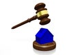 3D gavel - house sale concept Royalty Free Stock Photo
