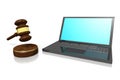 3D gavel - online/ Internet auction concept