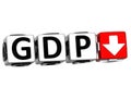 3D Gdp button block cube text