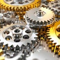 3d gears cog whell background , business teamwork and industry metaphor