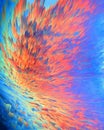 A futuristic 3D layer zoom in speed effect with colorful background