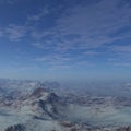 3d generated winter landscape of lonely desert mountains