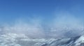 3d generated winter landscape: Misty hills in the snow. Winter wonderland
