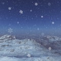 3d generated winter landscape: Misty mountains