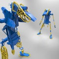 3D generative design of a robot - 3D Illustration