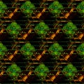 3D render of glass pattern seamless tile with color back lights