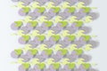 3D geometric background. Vivid abstraction with distributed shapes.