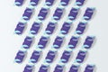 3D geometric background. Vivid abstraction with distributed shapes.
