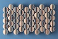 3D geometric background. Vivid abstraction with distributed shapes.