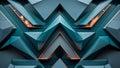Aqua Chevron Pattern 3D Royalty Free Stock Photo