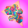 3D geometric elements. Colored polygons. Vector illustration.
