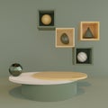 3D geometric empty podium for product palcement