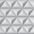 3d geometric pattern with pyramids. Abstract gray seamless background Royalty Free Stock Photo