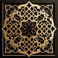 3d geometric patterns and arabesque designs that often incorporate calligraphy. Copy space. Generative Ai
