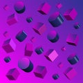 3D geometric shapes abstract background illustration