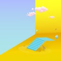 3D geometry colorful pastel fantasy background. Minimal style